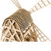Wooden City - Windmill 3D Sculpture - Brown